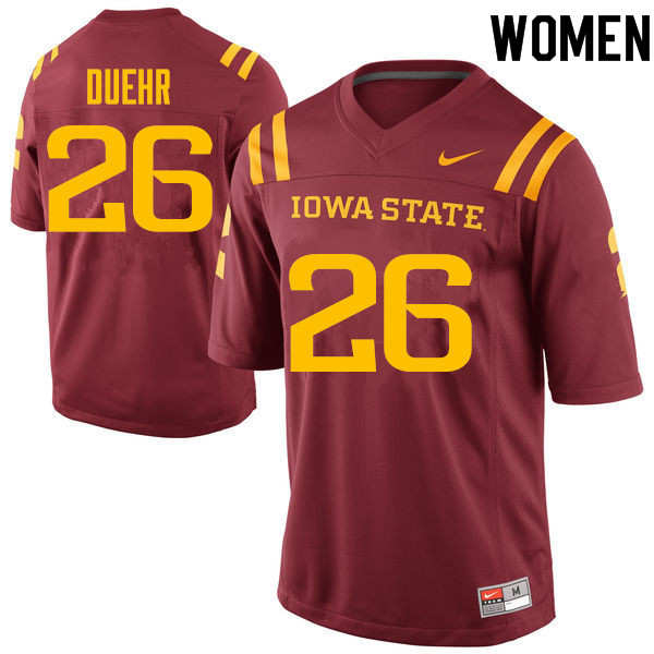 Women #26 Nick Duehr Iowa State Cyclones College Football Jerseys Sale-Cardinal